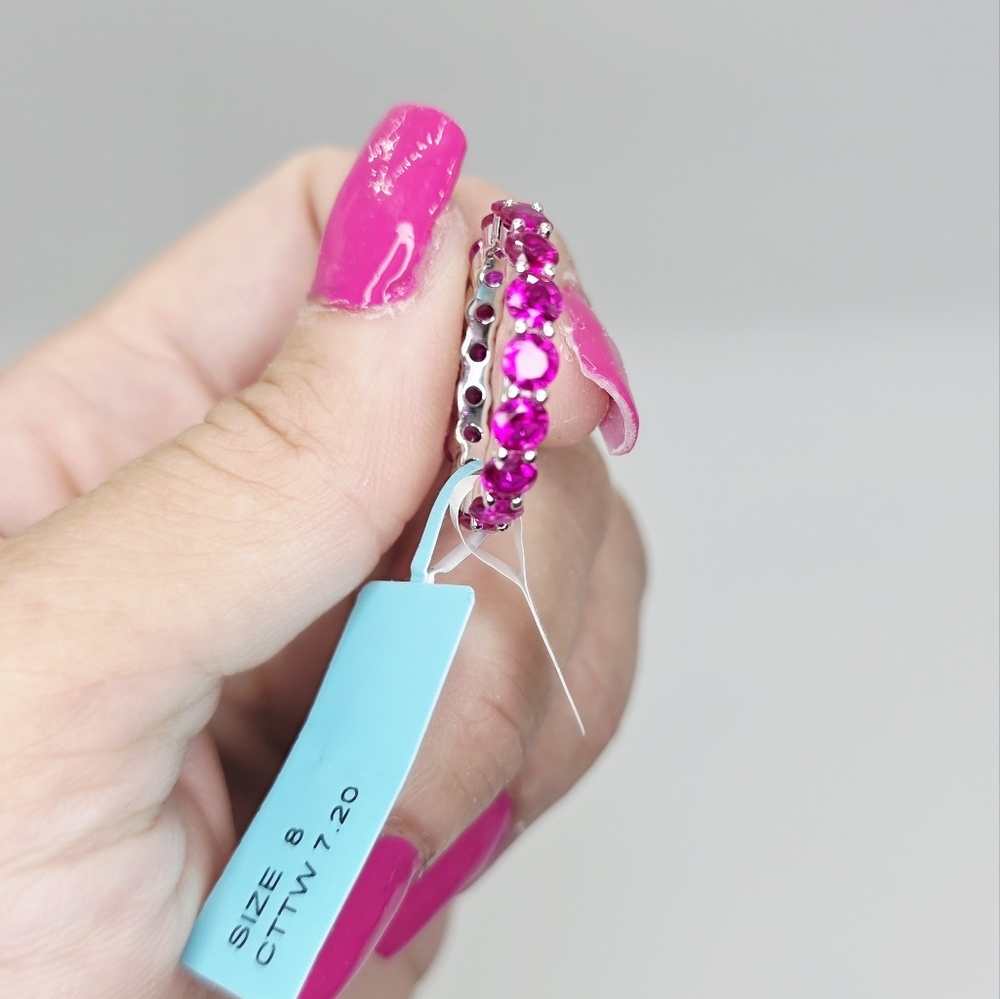 7.20 cttw Ruby Red Corundum Stunning Ring. S925 Silver